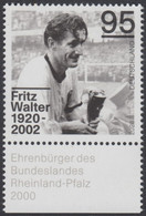 !a! GERMANY 2020 Mi. 3568 MNH SINGLE W/ Bottom Margin (a) - Fritz Walter, German Soccer Player - Neufs