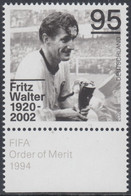 !a! GERMANY 2020 Mi. 3568 MNH SINGLE W/ Bottom Margin (c) - Fritz Walter, German Soccer Player - Neufs