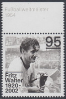 !a! GERMANY 2020 Mi. 3568 MNH SINGLE W/ Top Margin (b) - Fritz Walter, German Soccer Player - Neufs