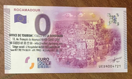 2015 BILLET 0 EURO SOUVENIR DPT 46 ROCAMADOUR + TAMPON ZERO 0 EURO SCHEIN BANKNOTE PAPER MONEY - Privatentwürfe