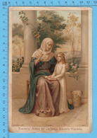 Grande Image Pieuse Ancienne Chromo Litho - Ste-Anne Et Marie Enfant - Images Religieuses