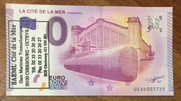 2015 BILLET 0 EURO SOUVENIR DPT 50 LA CITÉ DE LA MER CHERBOURG + TAMPON ZERO 0 EURO SCHEIN BANKNOTE PAPER MONEY - Private Proofs / Unofficial