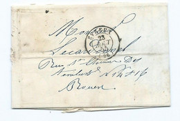 3753 Lettre 1855 Cachet EVREUX Pour Rouen Lecardonnel Jourdain - 1849-1876: Klassik