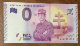 2015 BILLET 0 EURO SOUVENIR DPT 50 MÉMORIAL CHARLES DE GAULLE ZERO 0 EURO SCHEIN BANKNOTE PAPER MONEY - Pruebas Privadas