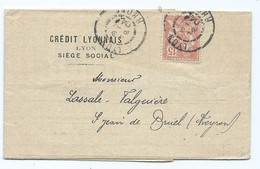 3764 Lettre 1904 Mouchon Crédit Lyonnais Lyon LASSALE FALGUIERE Saint St Jean Du Bruel Bordereau Des Effets Remis - 1877-1920: Semi-Moderne
