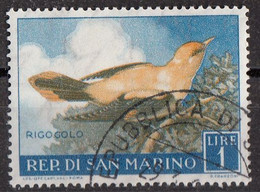 San Marino 1960 Uf. 510 Uccelli Birds Rigogolo Viaggiato Used - Moineaux