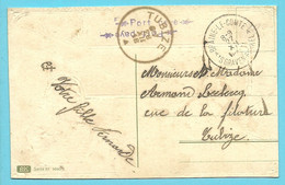 Kaart Stempel BRAINE-LE-COMTE Met Stempel (viloet)  PORT PAYE  (noodstempel) - Fortune Cancels (1919)