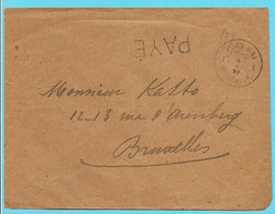 Brief Stempel TOURNAI / DOORNIJK 1 , Met Stempel PAYE  (noodstempel) - Fortune Cancels (1919)