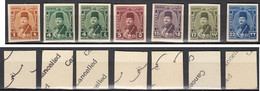 1944 Egypt King Farouk Marechal Cancelled 7 Value IMPERF MNH - Unused Stamps