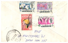(Q 24) Malaysia Cover With Malaya Many Bird & Flowers Stamp - Registered Lettter From Ipoh (1969) - Otros & Sin Clasificación