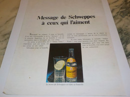 ANCIENNE PUBLICITE MESSAGE DE  SCHWEPPES 1970 - Afiches