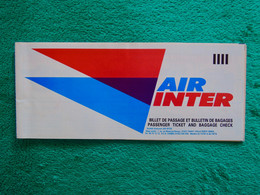 Ticket : AIR INTER Airlines - FRANCE - Biglietti