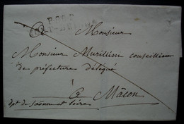 Montbrison (Loire) Port Payé P.88.P / MONT-BRISON, Non Daté Et Sans Correspondance, Pour Mâcon - 1801-1848: Précurseurs XIX