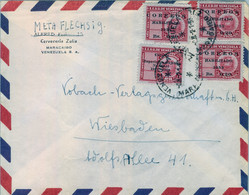 1953 VENEZUELA , SOBRE CIRCULADO , MARACAIBO - WIESBADEN , CORREO AÉREO - Venezuela