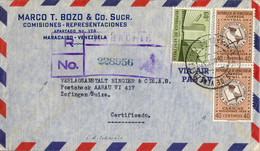 1957 VENEZUELA , SOBRE CERTIFICADO , MARACAIBO - ZOFINGEN , CORREO AÉREO - Venezuela