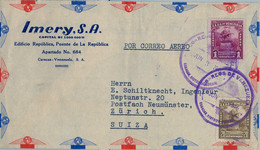 1946  VENEZUELA , SOBRE CIRCULADO , CARACAS - ZÜRICH , CORREO AÉREO - Venezuela