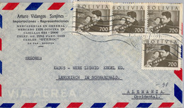 1961 BOLIVIA , SOBRE CIRCULADO ENTRE LA PAZ Y LENZKIRCH , MÚSICA , VIOLÍN , VIOLINISTA , JAIME LAREDO - Bolivien