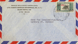 1959  BOLIVIA , SOBRE CIRCULADO LA PAZ - HAMBURGO , CORREO AÉREO , BANCO BOLIVIANO AMERICANO - Bolivia