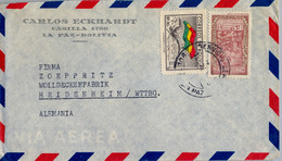 BOLIVIA , SOBRE CIRCULADO , LA PAZ - HEIDENHEIM , CORREO AÉREO - Bolivien