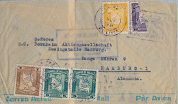 1937  BOLIVIA , SOBRE CIRCULADO , LA PAZ - HAMBURGO , CORREO AÉREO , UN VALOR BISECTADO , MAGNÍFICO - Bolivie