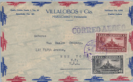 VENEZUELA , SOBRE CIRCULADO ENTRE MARACAIBO Y NUEVA YORK , CORREO AÉREO - Venezuela