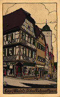 Lohr Am Main, Unterfranken, Altes Fachwerkhaus, Steindruck AK, 1924 - Lohr