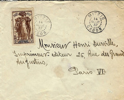 1937- Enveloppe Affr. 50 C De MITZIG / GABON Pour Paris - Altri & Non Classificati