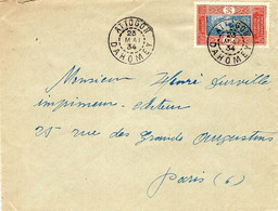 1838- Enveloppe   Affr. 50 C   C De ATTOGON / DAHOMEY Pour Paris - Covers & Documents