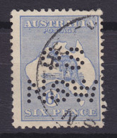 Australia Perfin Perforé Lochung 'OS NSW' 1915 Mi. 44 I X, 6p. Kangaroo (2 Scans) - Perforiert/Gezähnt