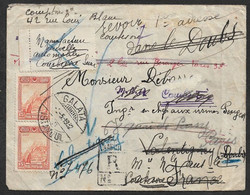 1932 TURKEY TURQUIE - REGISTERED Cover GALATA To FRANCE - 15 Gr Yv.704  REDIRECTED NUMEROUS TIMES - INCONNU - - Cartas & Documentos