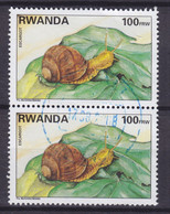 Rwanda 1995 Mi. 1462 A   100 Fr. Tier Escargot Weinbergschnecke Caracol Snail - Usados