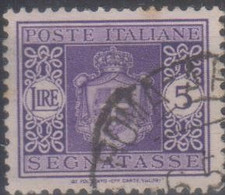 Italia Segnatasse 1945 Ruota/no Fasci Lire 5 SaN°94 (o) - Segnatasse