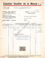 N 96 BELGIQUE BELGIUM NAMUR 1957 CHANTIER HOUILLER DE LA MEUSE Succ VEUVE J. CLOSE - BISTER Avenue Albert 1er - Cars