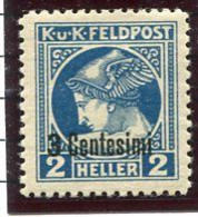 AUSTRIAN MILITARY POST In ITALY 1918  2 C. On 2 H.Newspaper Stamp.perforated 11½  LHM / *.  Michel 20B - Nuevos