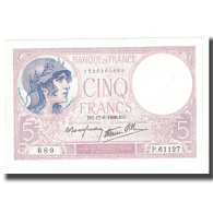 France, 5 Francs, Violet, 1939, 1939-08-17, SUP+, Fayette:4.6, KM:83 - 5 F 1917-1940 ''Violet''