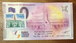 2015 BILLET 0 EURO SOUVENIR DPT 55 OSSUAIRE DE DOUAUMONT + TIMBRE ZERO 0 EURO SCHEIN BANKNOTE PAPER MONEY - Essais Privés / Non-officiels