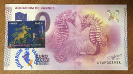 2015 BILLET 0 EURO SOUVENIR DPT 56 AQUARIUM DE VANNES + TIMBRE ZERO 0 EURO SCHEIN BANKNOTE PAPER MONEY - Privatentwürfe