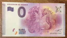 2015 BILLET 0 EURO SOUVENIR DPT 56 AQUARIUM DE VANNES ZERO 0 EURO SCHEIN BANKNOTE PAPER MONEY - Essais Privés / Non-officiels