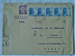 ENVELOPPE GUERRE ESPAGNE 1938 Cachet De Censure CENSURA AEROGRAMME MADRID PRESSE ETRANGERE - Republicans Censor Marks