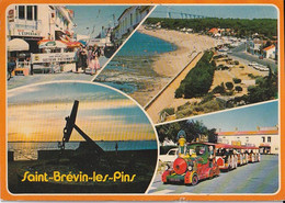 SAINT-BREVIN-LES-PINS.- Multivues.le Centre-ville, La Plage Et Le Petit Train. CPSM Pas Courante - Saint-Brevin-les-Pins