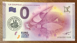 2015 BILLET 0 EURO SOUVENIR DPT 62 LA COUPOLE + TAMPON ZERO 0 EURO SCHEIN BANKNOTE PAPER MONEY - Privatentwürfe