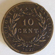 Martinique – Guadeloupe 10 Centimes 1827 H CHARLES X Colonies Françaises - Guadeloupe En Martinique