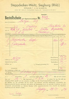 Siegburg 1954 Rechnung /Kopf " Steppdecken Weitz Mühlenstr. 7 " - Kleidung & Textil
