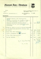 FIerzheim B Rheinbach Meckenheim 1962 Deko Rechnung " Heinrich Reitz Bedachung Isolierung Bauklempnerei " - Transports