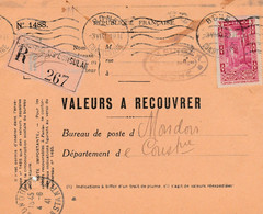 Valeurs à Recouvrer :  Bône Palais Consulaire Pour Mondovi Constantine - Lettres & Documents