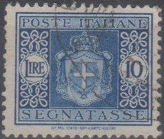 Italia Segnatasse 1945 Ruota/no Fasci Lire 10 Un#95 (o) - Portomarken