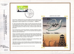 16,421 Bel CEF PTT Soie 421 297 2186    Guerre Libération Camps De Concentration CS - Carte Souvenir FDC Feuillet Spécia - 1981-1990