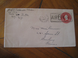 U.S.S. ARMY POSTAL SERVICE 1945 To Sunbury PA Cancel AIR 6 C MAIL Surcharged Air UC8 U93 Postal Stationery Cover USA - 1941-60