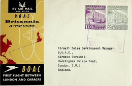 1958 1st BOAC Flight London - Caracas (Link Between Caracas And London - Return) - Venezuela