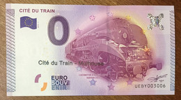 2015 BILLET 0 EURO SOUVENIR DPT 68 CITÉ DU TRAIN AVEC TAMPON ZERO 0 EURO SCHEIN BANKNOTE PAPER MONEY - Pruebas Privadas